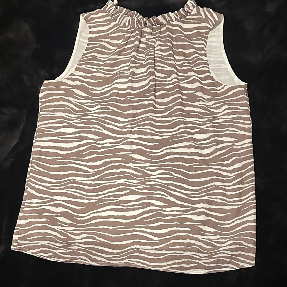 LOFT Zebra Print Tank Top - Brown and White